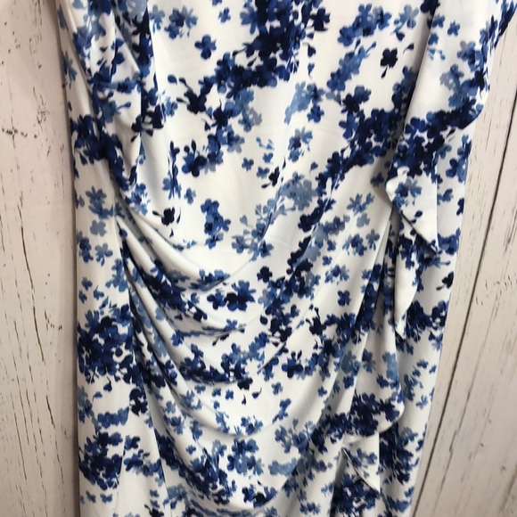 🌻NWT American Living Blue Floral One Sleeve Dress - Picture 5 of 16